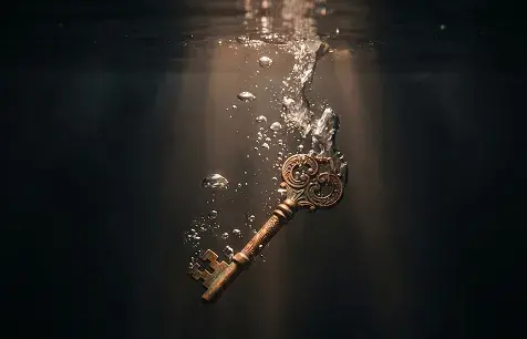 Ключ, опускающийся в воду